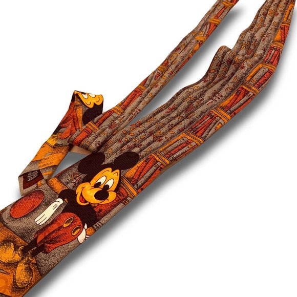 Disney Mickey Mouse Vintage Silk Neck Tie. Made In Italy! PURE SILK! Rare! - Picture 3 of 10